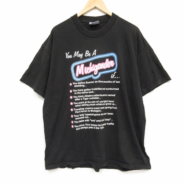 リー 90s 半袖Tシャツ メッセージ ブラック メンズXL相当 | 古着