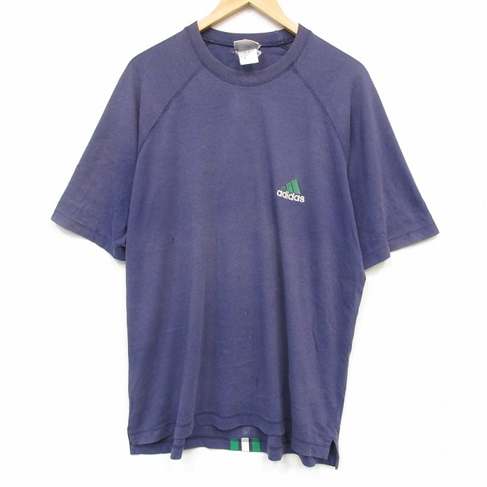 アディダス 00s 半袖Tシャツ ラグラン ネイビー メンズXL相当 | 古着