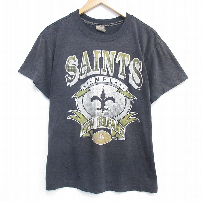 90s 半袖Tシャツ NFLニューオリンズセインツ グレー メンズXL相当 | 古着