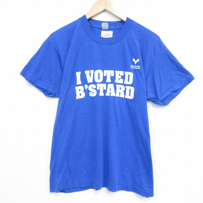 スクリーンスターズ 80s 半袖Tシャツ VOTED ブルー メンズL相当 | 古着