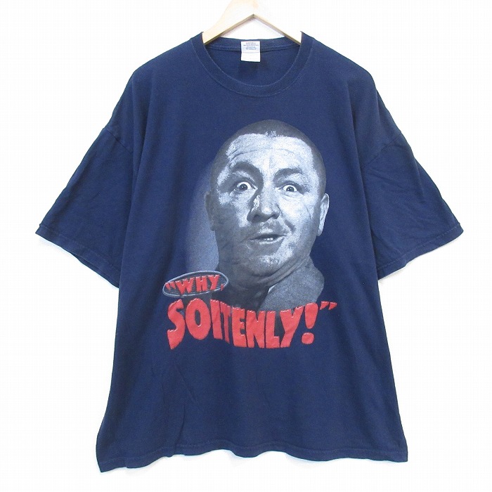 00s 半袖Tシャツ スリーストゥージス ネイビー メンズXL相当 | 古着