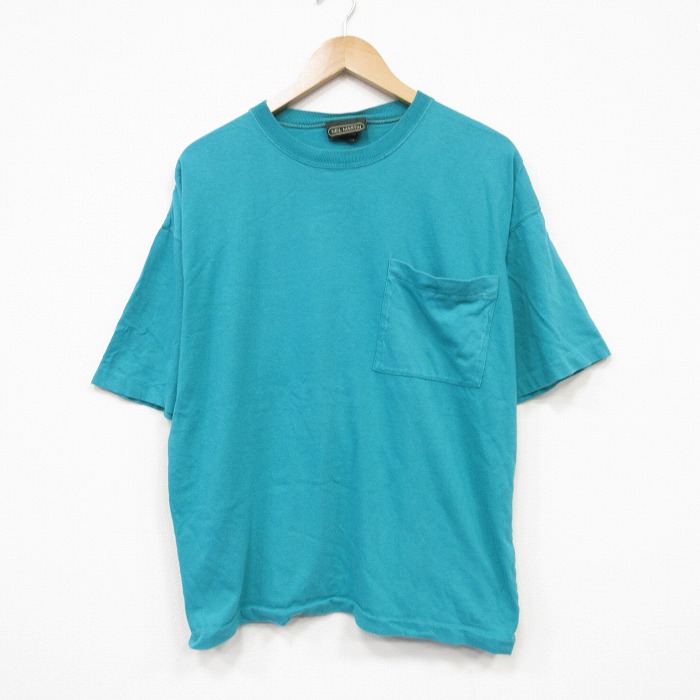 90s 半袖Tシャツ 胸ポケット グリーン メンズXL相当 | 古着