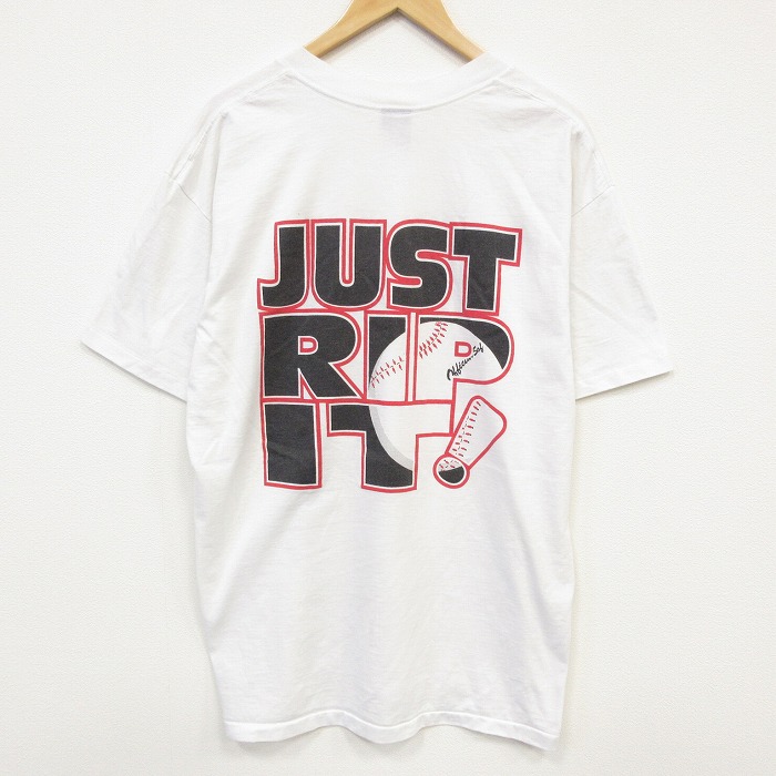 90s 半袖Tシャツ JUST ホワイト メンズXL相当 | 古着