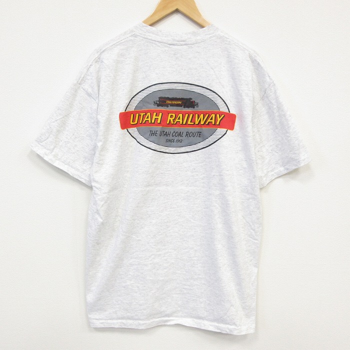 オニータ 90s 半袖Tシャツ ユタ鉄道 グレー メンズXL相当 | 古着