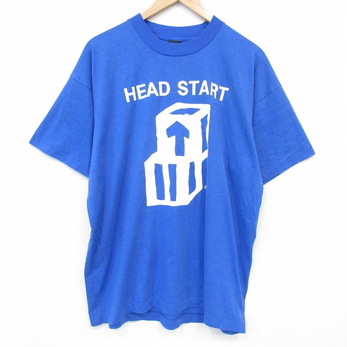 フルーツオブザルーム 90s 半袖Tシャツ HEAD ブルー メンズXL相当 | 古着