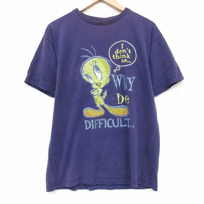 ルーニーテューンズ 00s 半袖Tシャツ トゥイーティー パープル メンズL相当 | 古着