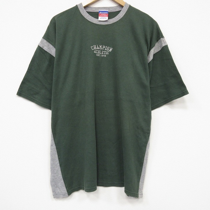 チャンピオン 00s 半袖Tシャツ ワンポイントロゴ グリーン メンズXL相当 | 古着