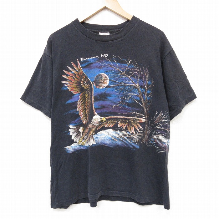 90s 半袖Tシャツ 鳥 ブラック メンズXL相当 | 古着