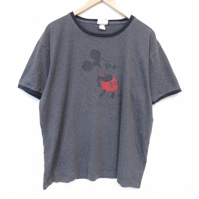 00s 半袖Tシャツ ディズニー ミッキー グレー メンズXL相当 | 古着