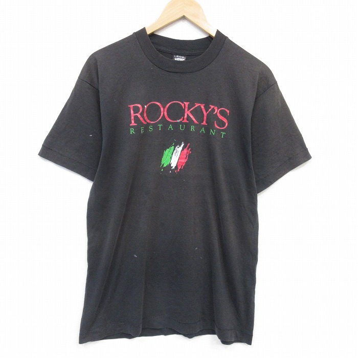 スクリーンスターズ 80s 半袖Tシャツ レストラン ブラック メンズL相当 | 古着