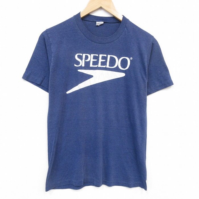 80s 半袖Tシャツ ビッグロゴ ネイビー メンズS相当 | 古着