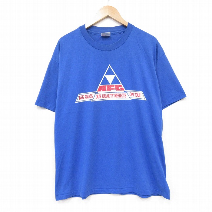 ヘインズ 90s 半袖Tシャツ AFG ブルー メンズXL相当 | 古着