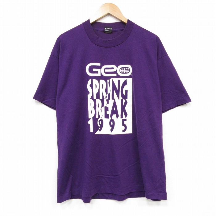 フルーツオブザルーム 90s 半袖Tシャツ スプリング パープル メンズXL相当 | 古着