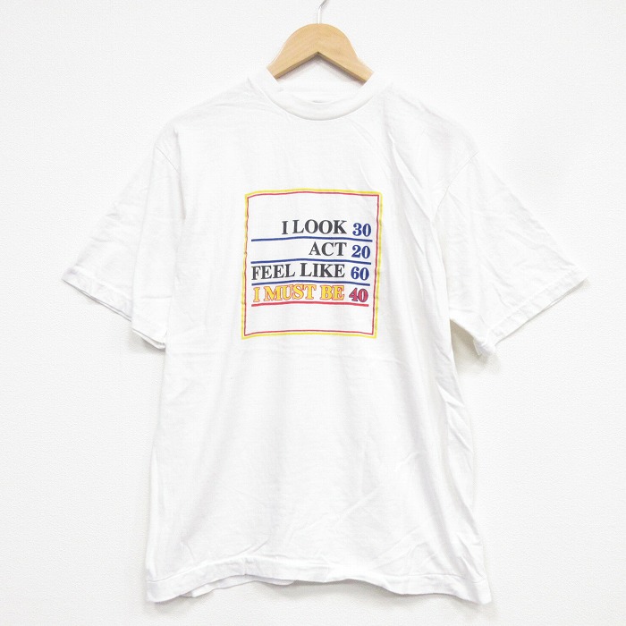 90s 半袖Tシャツ I LOCK ホワイト メンズL相当 | 古着