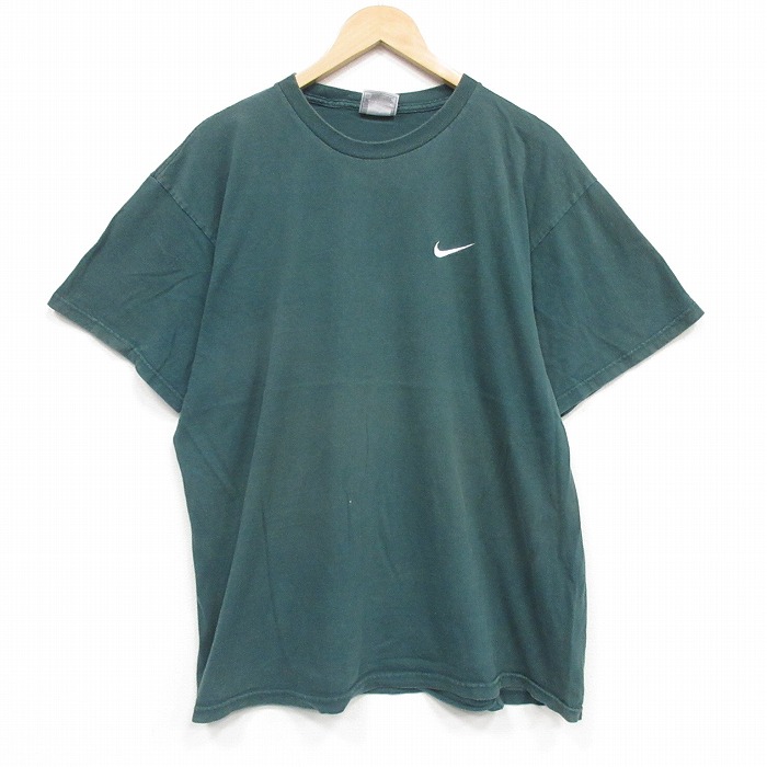 ナイキ 90s 半袖Tシャツ ワンポイントロゴ グリーン メンズXL相当 | 古着