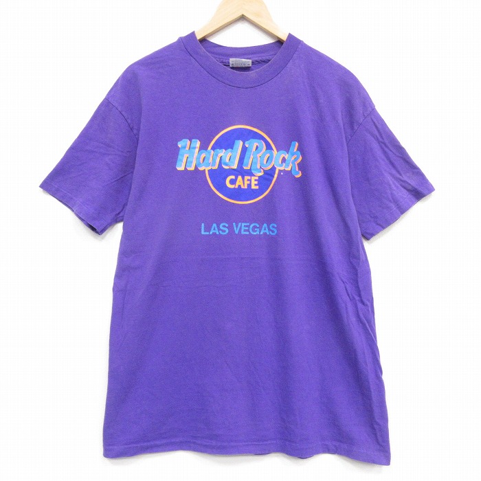 ヘインズ 80s 半袖Tシャツ ハードロックカフェ パープル メンズXL相当 | 古着
