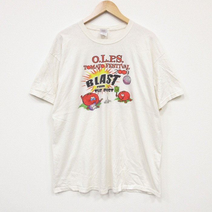 00s 半袖Tシャツ BLAST企業広告 ベージュ メンズXL相当 | 古着
