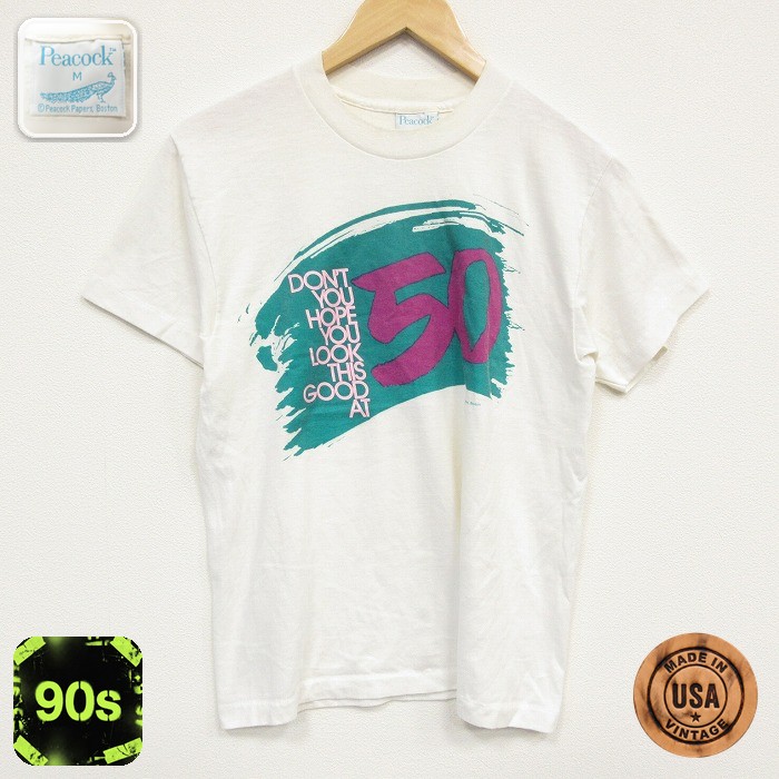 半袖Tシャツ 50 ホワイト メンズM相当 | 古着