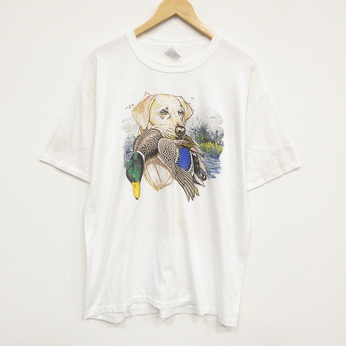 90s 半袖Tシャツ 犬 ホワイト メンズXL相当 | 古着