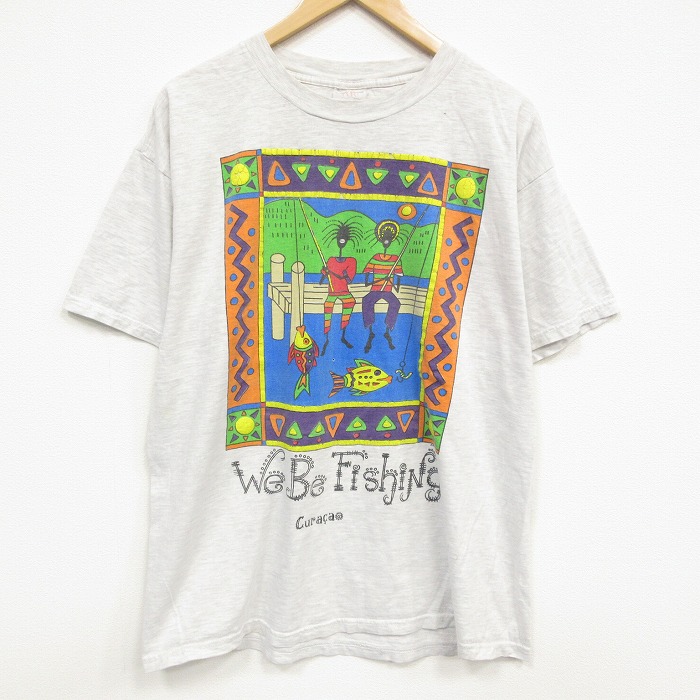 00s 半袖Tシャツ フィッシング グレー メンズXL相当 | 古着
