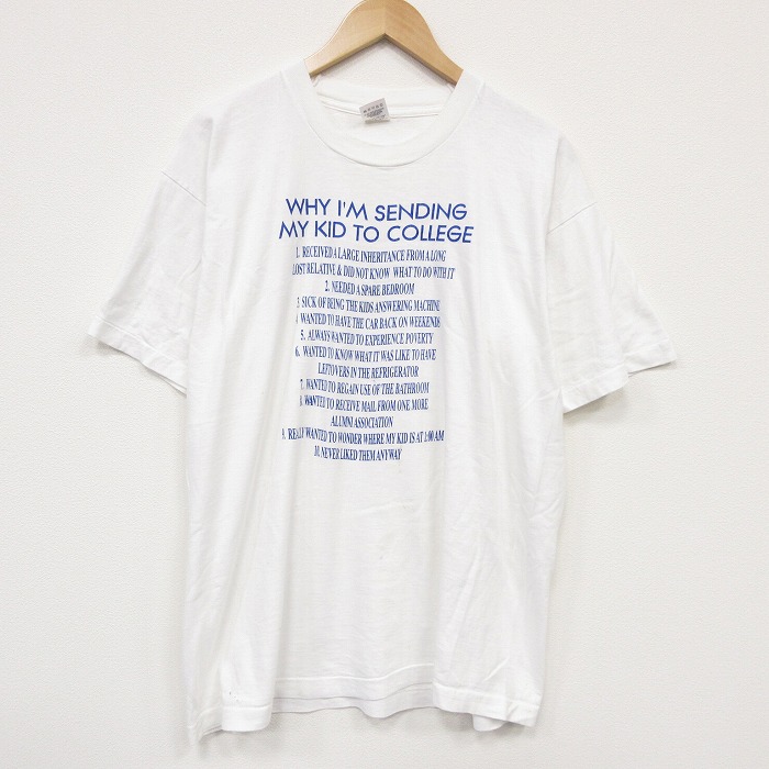 フルーツオブザルーム 90s 半袖Tシャツ メッセージ ホワイト メンズXL相当 | 古着