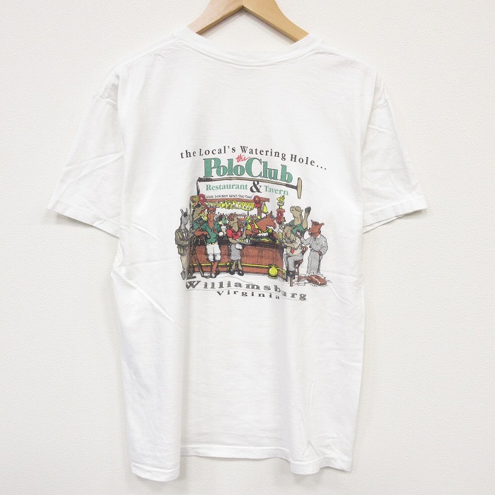 ポロクラブ 90s 半袖Tシャツ ホワイト メンズL相当 | 古着