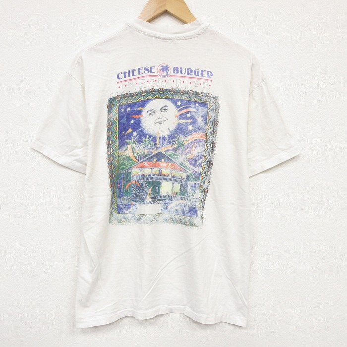 ヘインズ 90s 半袖Tシャツ チーズバーガー ホワイト メンズL相当 | 古着
