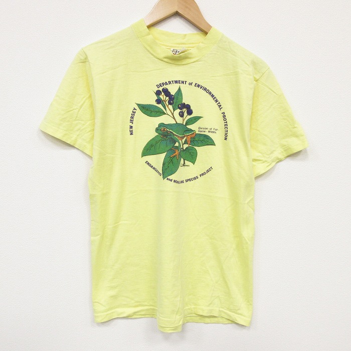 ヘインズ 80s 半袖Tシャツ カエル イエロー メンズM相当 | 古着