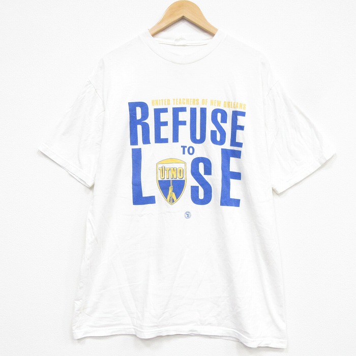 00s 半袖Tシャツ REFUSE ホワイト メンズXL相当 | 古着