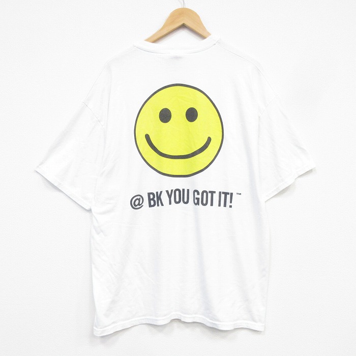 ヘインズ 00s 半袖Tシャツ スマイル ホワイト メンズXL相当 | 古着