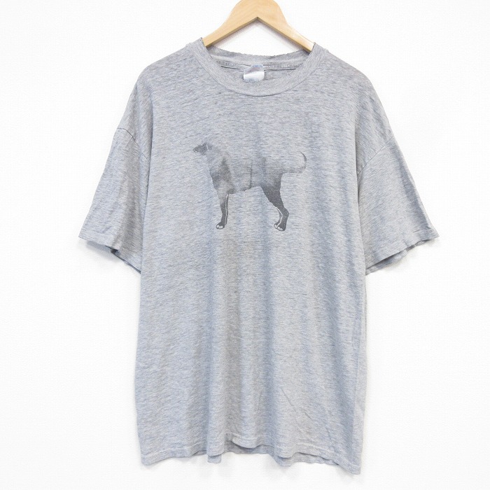 ヘインズ 90s 半袖Tシャツ The Black Dog 霜降りグレー メンズXL相当 | 古着