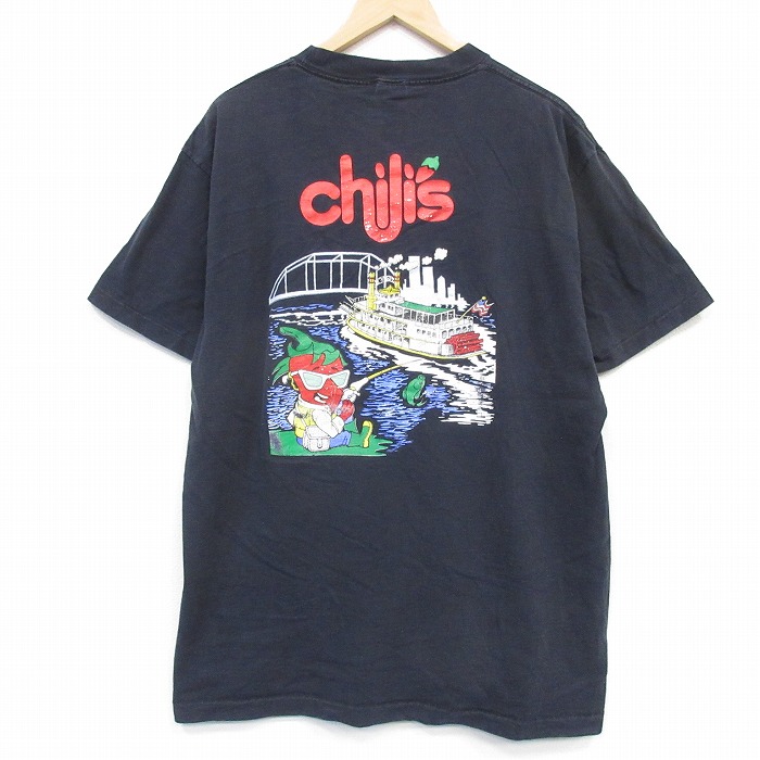 90s 半袖Tシャツ チリーズ ブラック メンズXL相当 | 古着