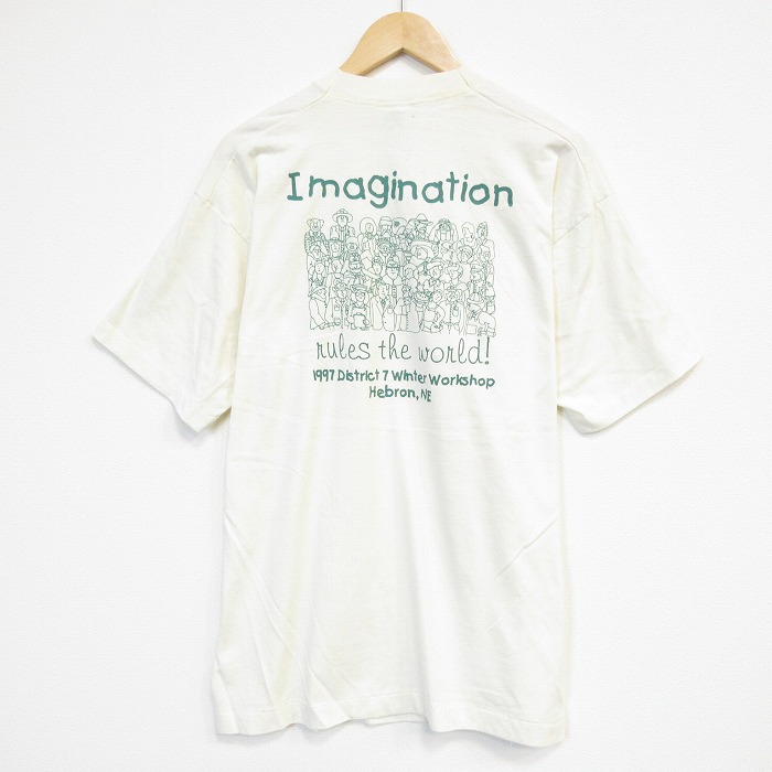 フルーツオブザルーム 90s 半袖Tシャツ イマジネーション イエロー メンズXL相当 | 古着