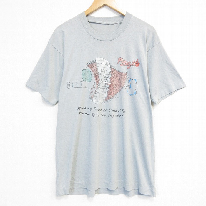 80s 半袖Tシャツ イノシシ グレー メンズXL相当 | 古着