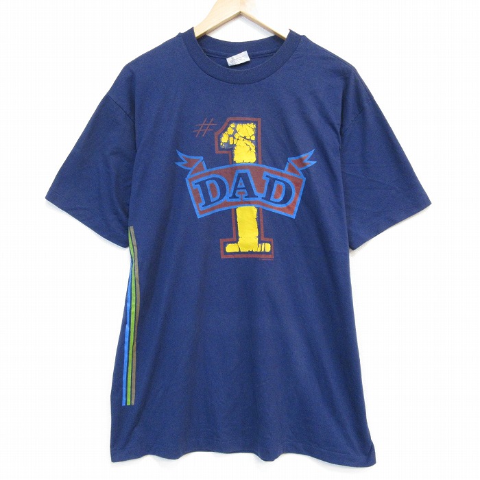 ヘインズ 80s 半袖Tシャツ DAD ネイビー メンズXL相当 | 古着