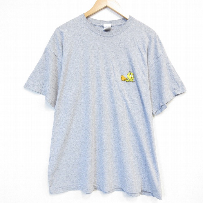 00s 半袖Tシャツ ルーニーテューンズトゥイーティー グレー メンズXL相当 | 古着