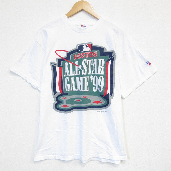 マジェスティック 90s 半袖Tシャツ MLBオールスターゲーム ホワイト メンズXL相当 | 古着