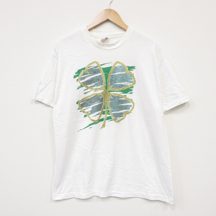 ヘインズ 90s 半袖Tシャツ クローバー ホワイト メンズL相当 | 古着