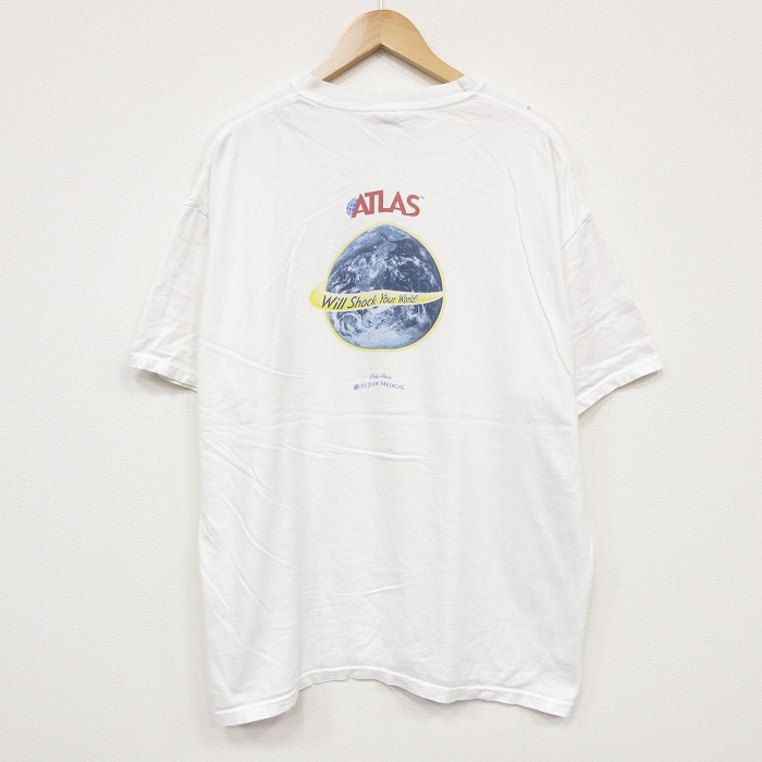 00s 半袖Tシャツ ATLAS ホワイト メンズXL相当 | 古着
