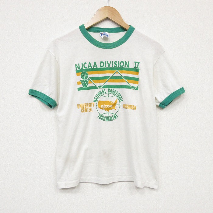 80s 半袖Tシャツ バスケットボール ホワイト メンズM相当 | 古着