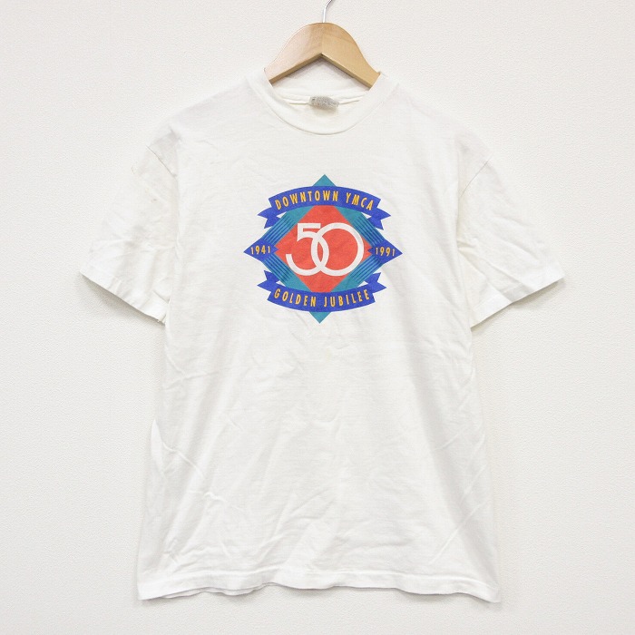ヘインズ 90s 半袖Tシャツ YMCA ホワイト メンズM相当 | 古着