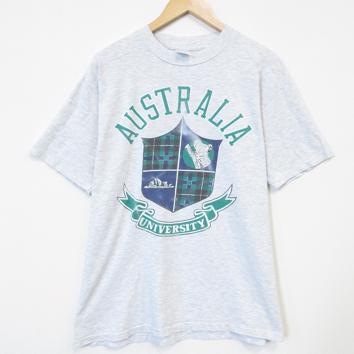 90s 半袖Tシャツ オーストラリアカレッジ グレー メンズL相当 | 古着
