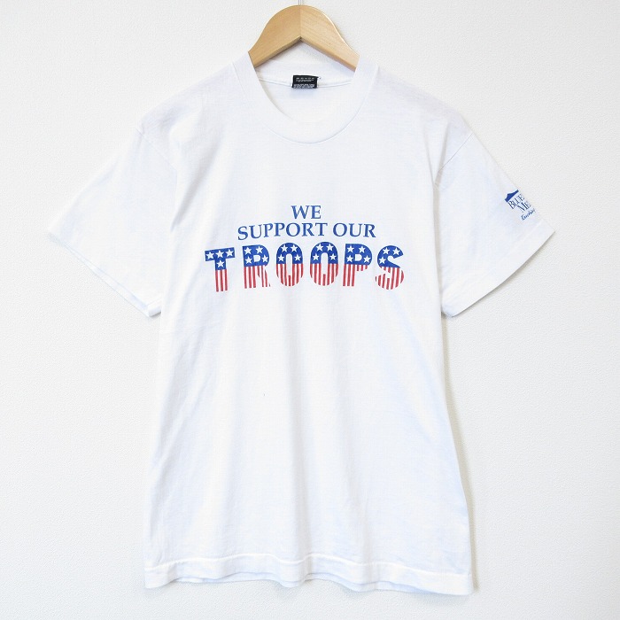 スクリーンスターズ 80s 半袖Tシャツ TROOPS ホワイト メンズL相当 | 古着