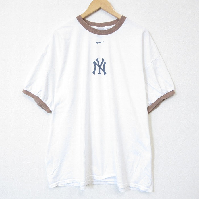 ナイキ 00s 半袖Tシャツ MLBニューヨークヤンキース ホワイト メンズXL相当 | 古着