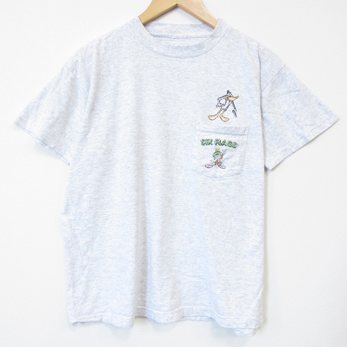 90s 半袖Tシャツ ルーニーテューンズマービンザマーシャン グレー メンズXL相当 | 古着