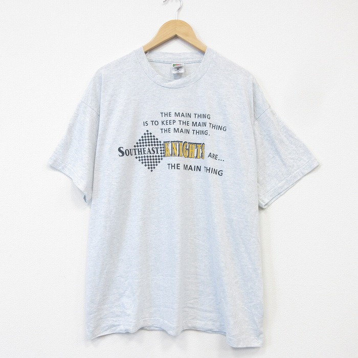 フルーツオブザルーム 90s 半袖Tシャツ メッセージ グレー メンズXL相当 | 古着