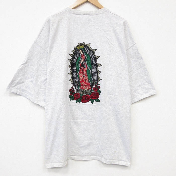 PLUMA 90s 半袖Tシャツ 聖母マリア グレー メンズXL相当 | 古着