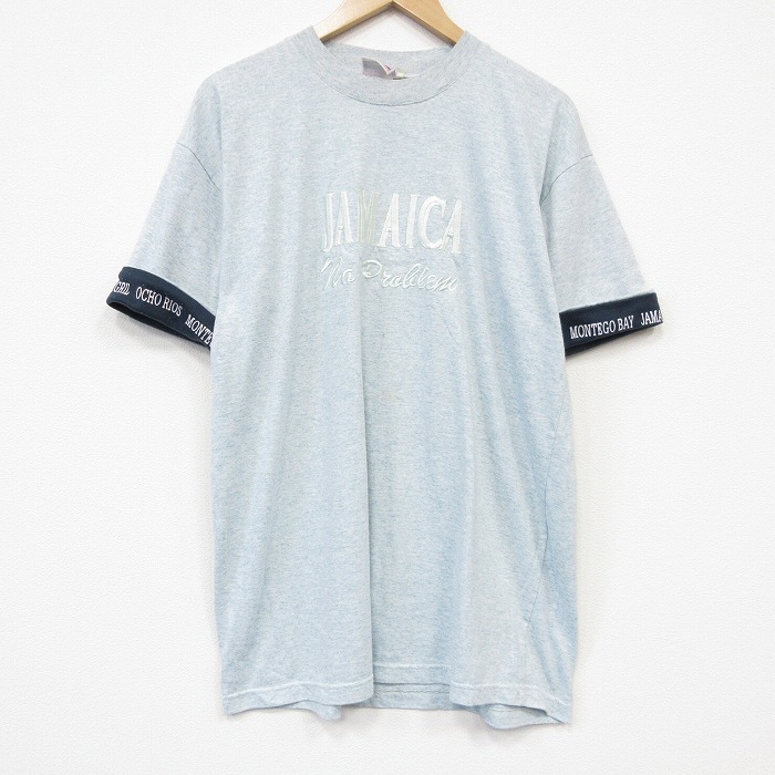 00s 半袖Tシャツ ジャマイカ刺繍 ライトブルー メンズXL相当 | 古着