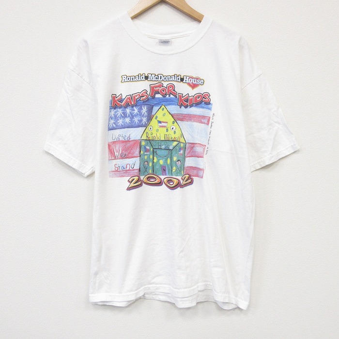 00s 半袖Tシャツ KAPS企業広告 ホワイト メンズXL相当 | 古着