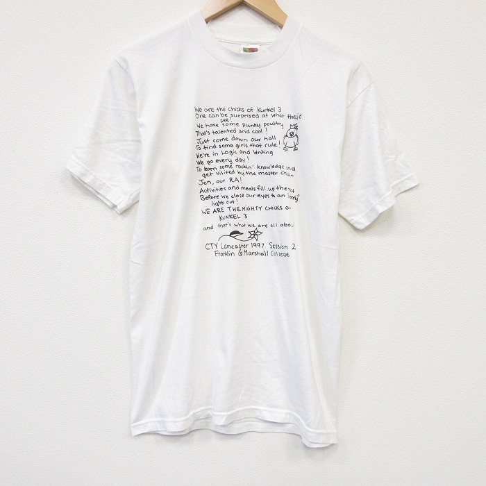 フルーツオブザルーム 90s 半袖Tシャツ メッセージ ホワイト メンズM相当 | 古着